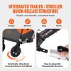VEVOR Bike Trailer for Toddlers, Kids, Double Seat, 100 lbs Load, 2-In-1 Canopy Carrier Converts to Stroller