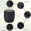 Rattan Cool Bar 4-in-1 Cocktail Table Side Table for Outdoor Patio