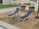 3 Pack Patio Lounge Chair, Outdoor Chaise Lounge with 5 Adjustable Backrest, Sturdy Steel Frame, Sunbathing Recliner, Beach Chair