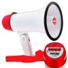 5 Core Megaphone Bullhorn Speaker 30W Bull Horn Battery Power Mini Cheer Megafono 800 Feet Range Loudspeaker W Siren Recording Ergonomic Handle for Co