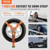 VEVOR Car Tie Down Straps Kit, Lasso Style 2" x 120" Tire Straps, 5512 LBS Working Load, 11023 LBS Breaking Strength