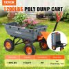 VEVOR Dump Cart, Poly Garden Dump Cart with Easy to Assemble Steel Frame, Dump Wagon with 2-in-1 Convertible Handle