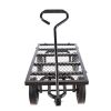 (Black solid wheels wagon cart) Solid wheels Tools cart Wagon Cart Garden cart trucks make it easier to transport firewood