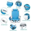 63*65*82cm Short Oxford Cloth Silver White Aluminum Tube Bearing 100kg Beach Chair Blue