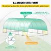 VEVOR Walk-in Tunnel Greenhouse, 20 x 10 x 7 ft Portable Plant Hot House w/ Galvanized Steel Hoops, 3 Top Beams, Diagonal Poles