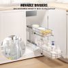 2-Tier Wire Pull Out Cabinet Under Sink Organizer 8.5x21 Inch Drawer Basket