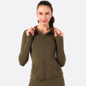 Hooded Jacket Yoga Clothes (Option: Green-XL)