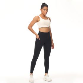 Adding Velvet In Winter Pocket Ankle Pants (Option: Black-L)