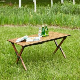 1-piece Folding Outdoor Table,Lightweight Aluminum Roll-up Rectangular Table for indoor, Outdoor Camping, Picnics,Beach,Backyard, BBQ, Party, Pat (Color: as Pic)