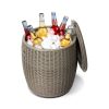 Rattan Cool Bar 4-in-1 Cocktail Table Side Table for Outdoor Patio