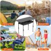 Portable Folding Camping Table With Adjustable Height Rustproof Carbon Steel Foldable Roll-Up Camping Table for Picnic Camping Hiking Beach BBQ