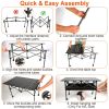Portable Folding Camping Table With Adjustable Height Rustproof Carbon Steel Foldable Roll-Up Camping Table for Picnic Camping Hiking Beach BBQ