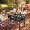 Portable Folding Camping Table With Adjustable Height Rustproof Carbon Steel Foldable Roll-Up Camping Table for Picnic Camping Hiking Beach BBQ