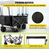 VEVOR Extra Large Collapsible Garden Cart with Removable Canopy, Folding Wagon Utility Carts with Wheels and Rear Storage, Wagon Cart for Garden