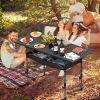 Portable Folding Camping Table With Adjustable Height Rustproof Carbon Steel Foldable Roll-Up Camping Table for Picnic Camping Hiking Beach BBQ