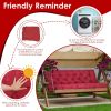 2-3 Seater Swing Cushion Waterproof Outdoor Swing Cushions Replacement Swing Bench Pads Chair Mat with Backrest 8 Tie Straps 59x43.3x3.9in for Patio F