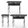 Portable Folding Camping Table With Adjustable Height Rustproof Carbon Steel Foldable Roll-Up Camping Table for Picnic Camping Hiking Beach BBQ