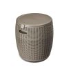Rattan Cool Bar 4-in-1 Cocktail Table Side Table for Outdoor Patio